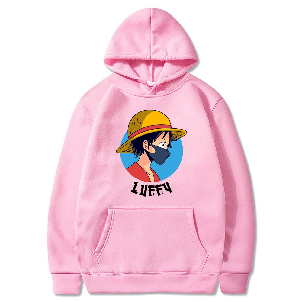 Luffy The Mask Jumper Hoodie II Sweater Hoodie Anime II Sweter Oblong Topi II SIZE M - XL ( Pria &amp; Wanita / Anak &amp; Dewasa )