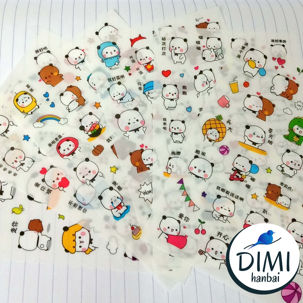 

[DIMI] Sticker Panda Cute Stiker Lucu Imut Aesthetic
