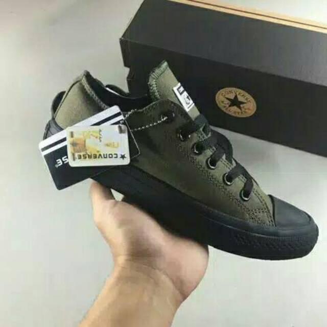 Sepatu Converse Allstar Chuck Taylor OX ARMY BLACK Grade Original Quality