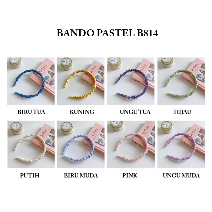 Grosir - B814  Bandana Korea Warna Pastel Bahan Sifon / Bando Korea / Bando Bandana / Bando Wanita