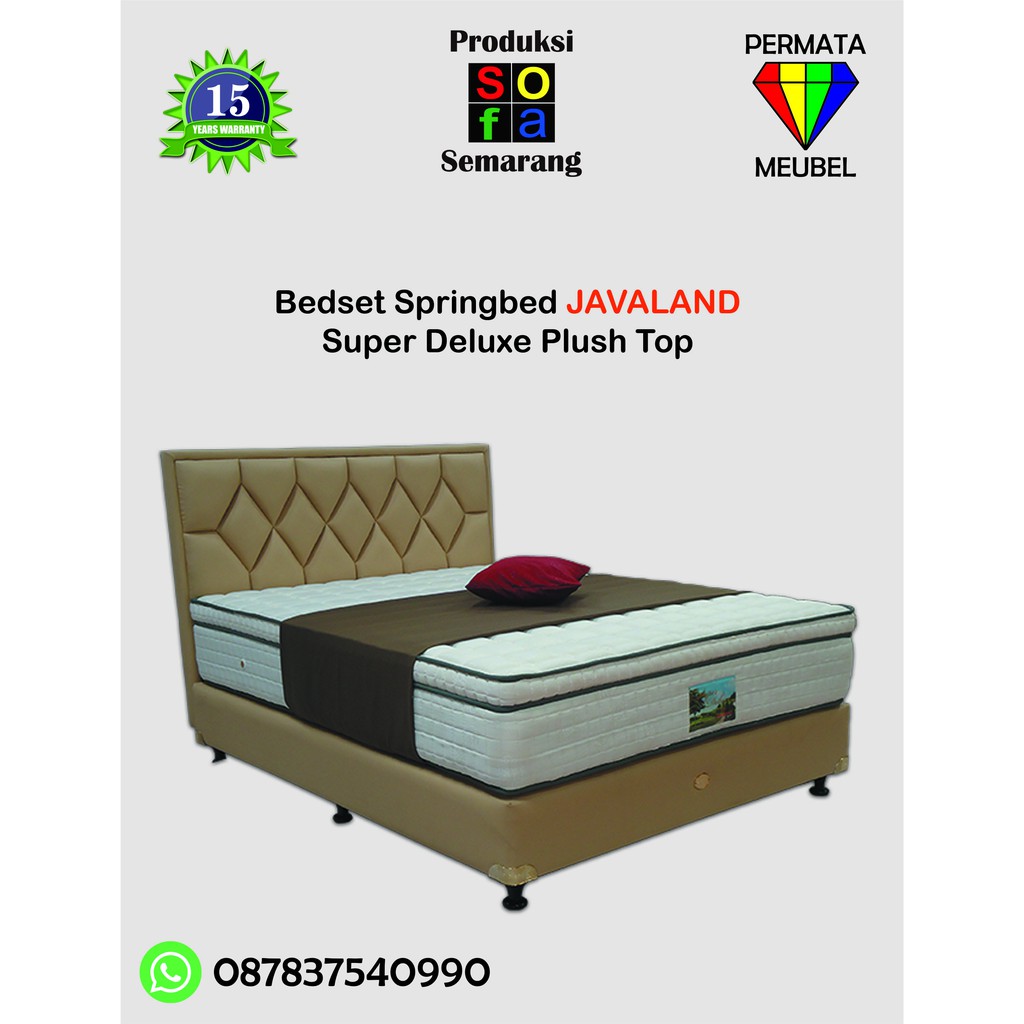 SPRINGBED JAVALAND SUPERDELUXE PLUSHTOP – Full Set 160x200