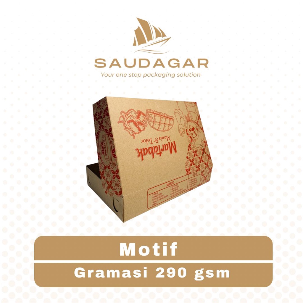 Box kotak martabak / kraft laminasi food grade