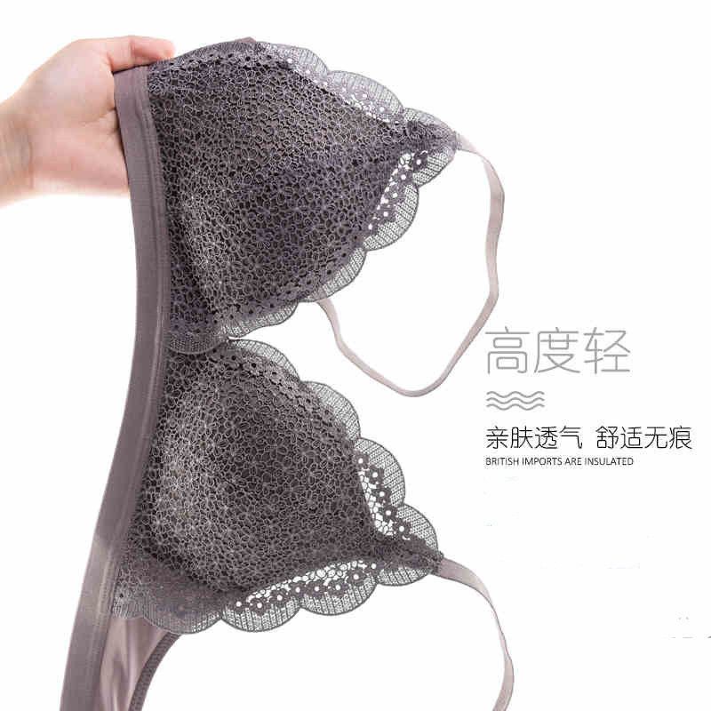 【 Bra Mall 】BM-183 Pakaian Dalam Wanita Bra Cup Segitiga Tanpa Kawat / BH Push Up Renda / Beha Wanita Sexy