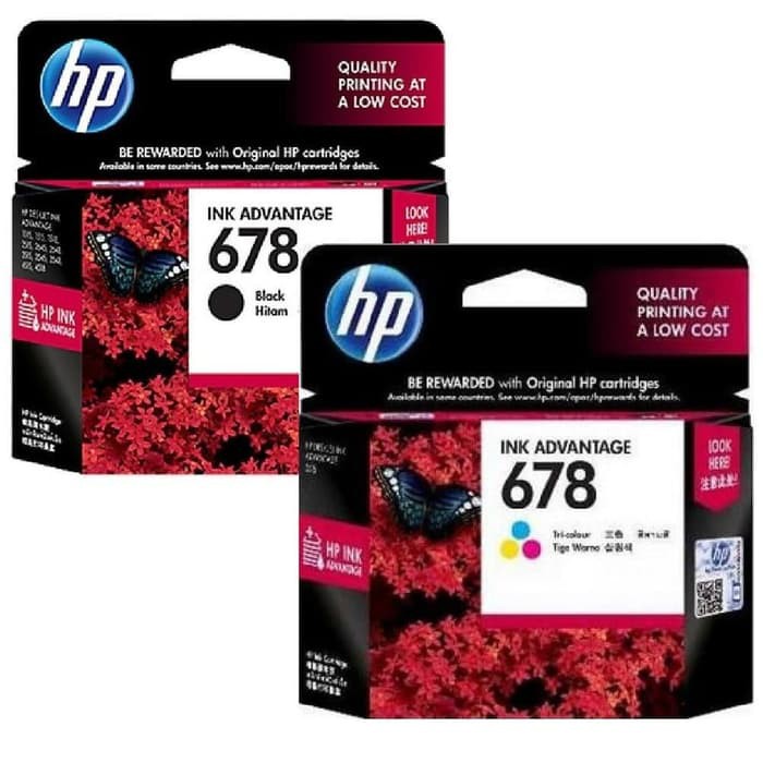 HP ink Catridge 678 Black Colours | Hitam Warna Advantage Tinta Printer Deskjet 1010 1500 2500 2600 3500 4500 4600 Series Original -Geniune Product