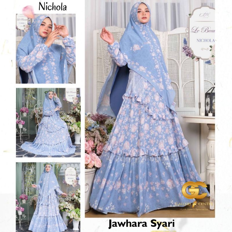 NICHOLA LE BEAUTE SERIES Original By Jawhara Syari CM Signature. Gamis premium mevvah elegan girly