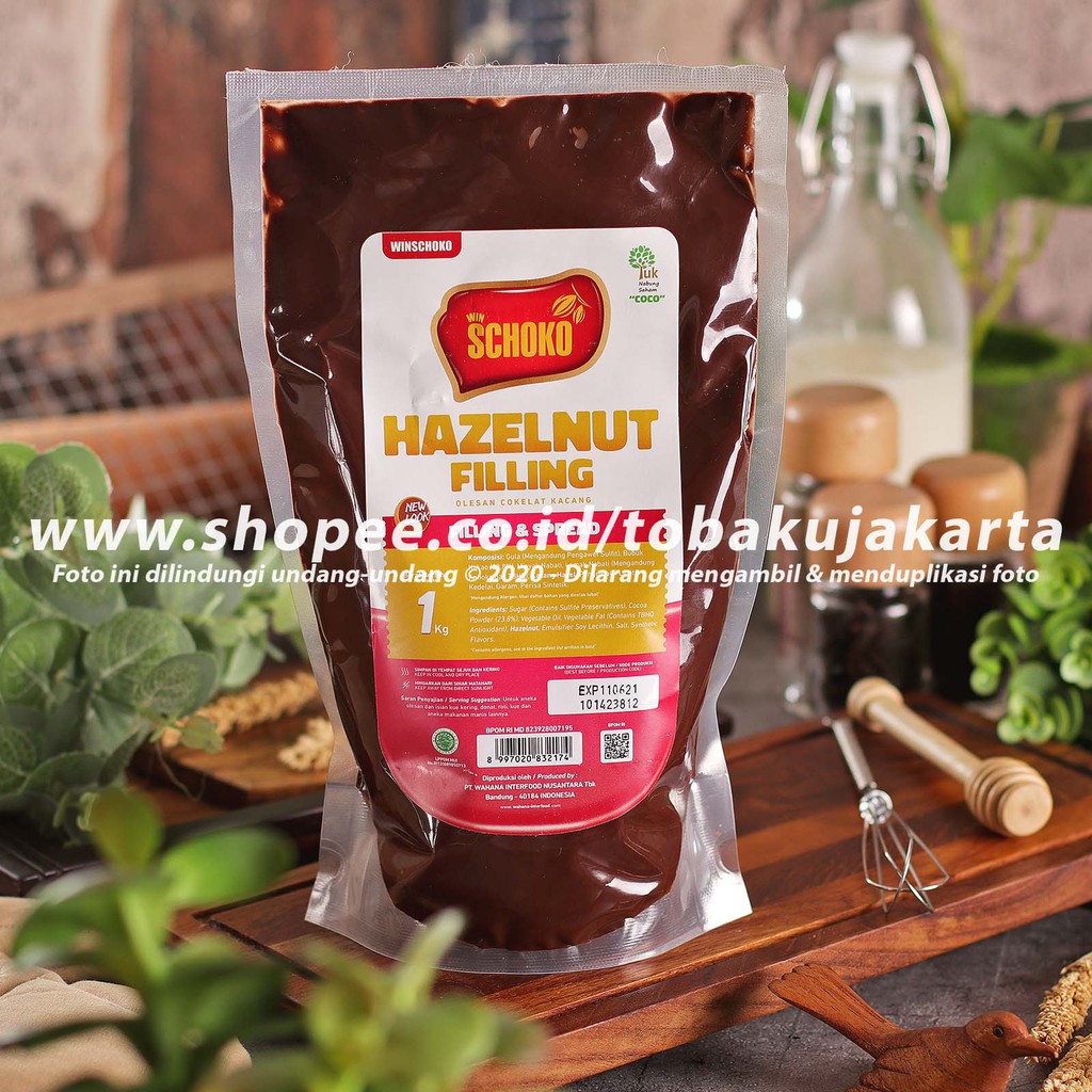 

Schoko HAZELNUT Filling 1kg Selai Cokelat Rasa Kacang Premium Peanut