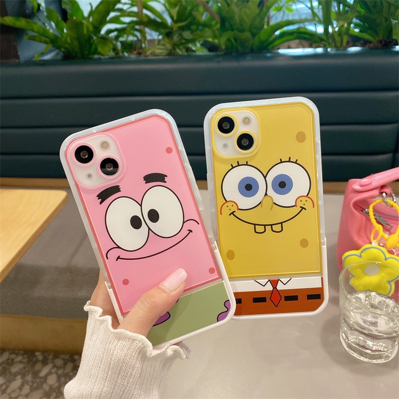 Casing flip Motif SpongeBob SquarePants Untuk Iphone 11 12 13PROMAX X XS XR XSMAX 6 7 8 plus