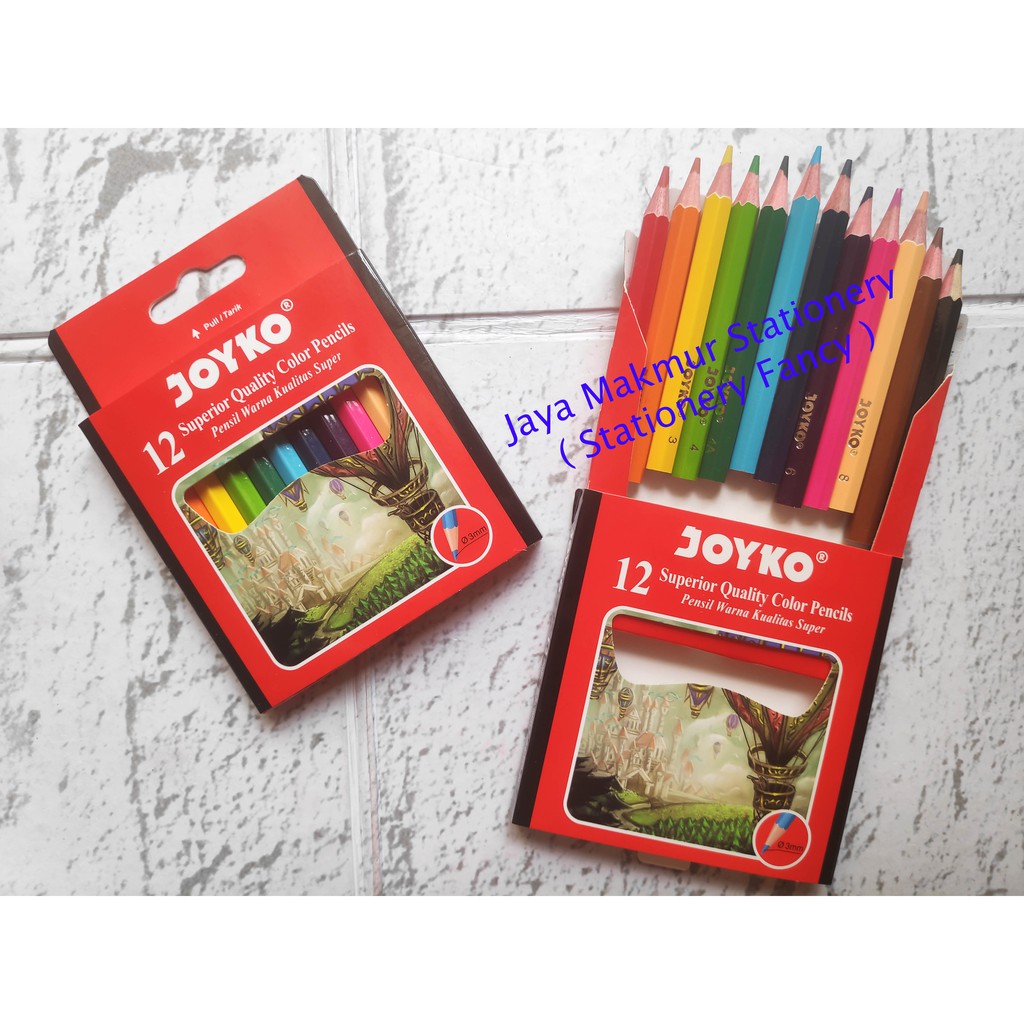 Pensil Warna Joyko CP-102 12 warna ukuran pendek