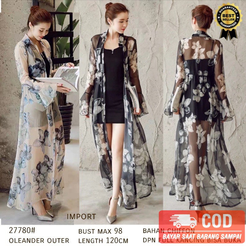 Long Cardigan OLEANDER import / Cardigan Panjang Fashion Muslim Jumbo / Cardigan Wanita Panjang