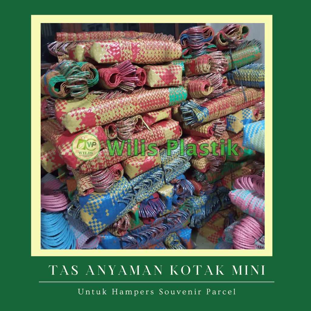 Tas Bingkisan Kotak Mini / Tas Anyam PLastik / Tas Souvenir Parcel Bingkisan / Tas Berkat Hampers