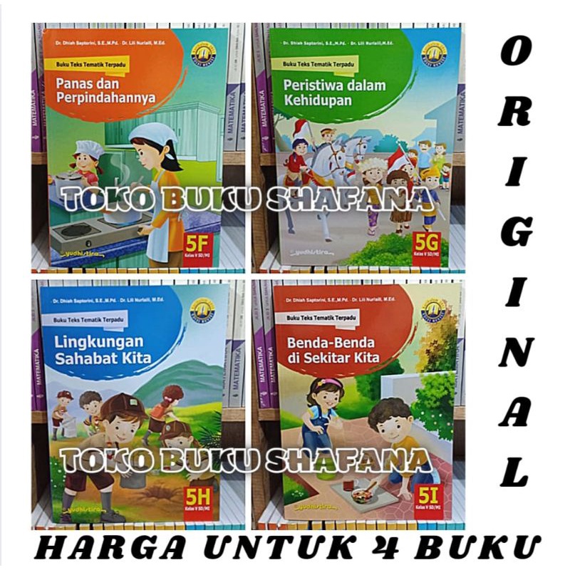 Paket 4 Buku Tematik Terpadu Yudhistira 5F 5G 5H 5I K13 Edisi Revisi Kelas 5 SD ORI