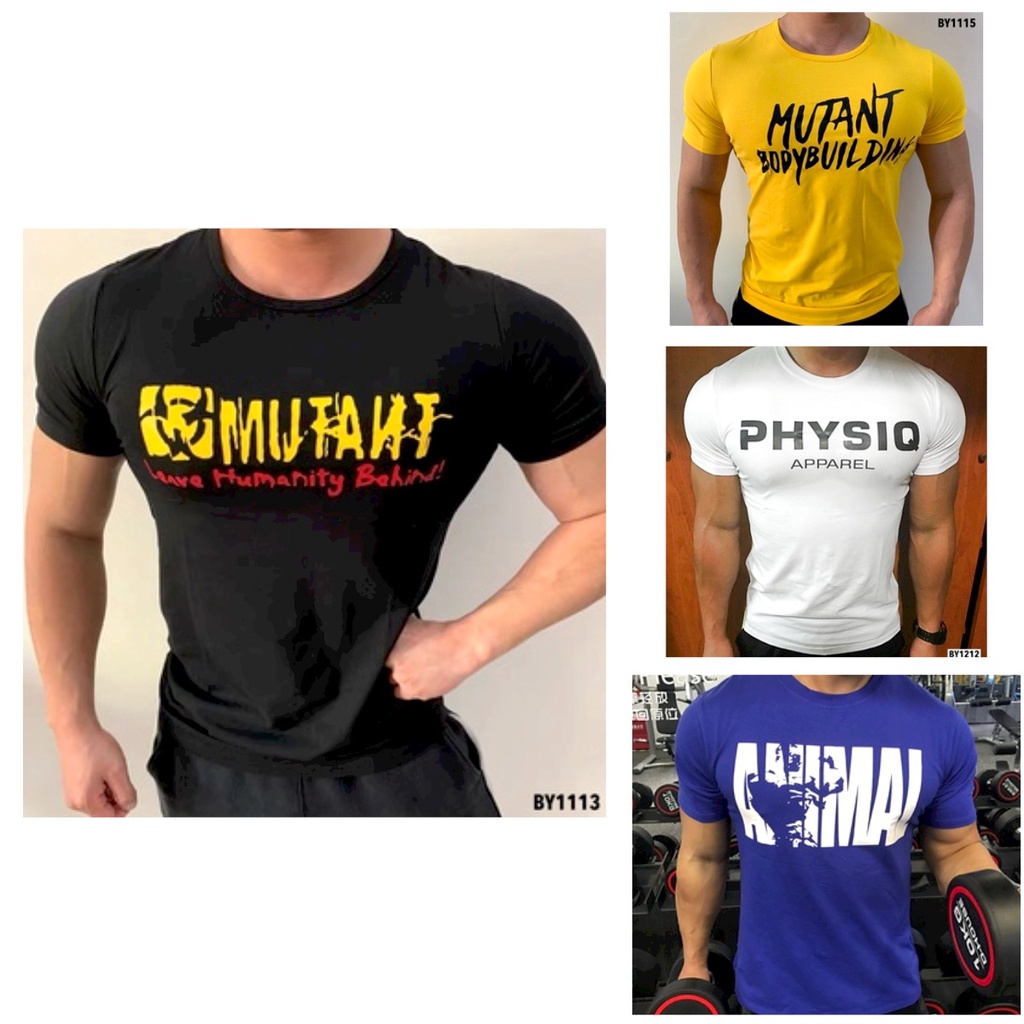Kaos Olahraga Gym Pria Musclefit Spandex Import