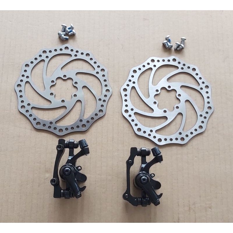PIRING CAKRAM DISC BRAKE + KALIPER CAKRAM KOMPLIT SEPEDA MTB/LIPAT/ MINION