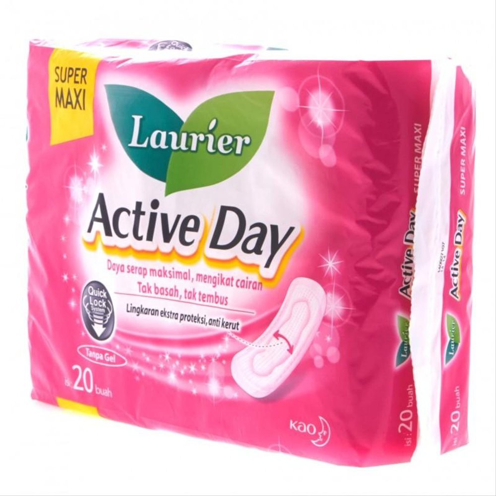 Laurier Active Day Super Maxi Wings &amp; No Wings Pembalut Wanita