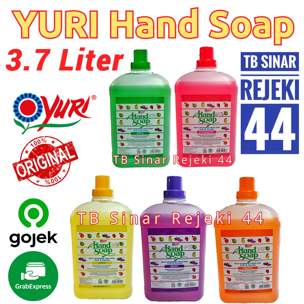 [GRAB GOJEK] YURI HAND SOAP JERIGEN 3.7 LITER SABUN CUCI TANGAN CAIR