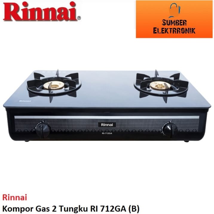 Rinnai Kompor Gas 2 Tungku RI 712GA (B) / 712 GA (B)