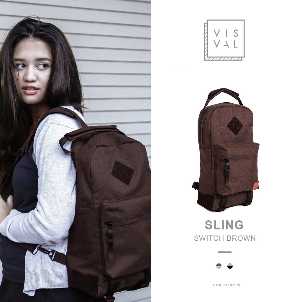 Shoulder Bag / Tas Punggung Visval Switch Brown
