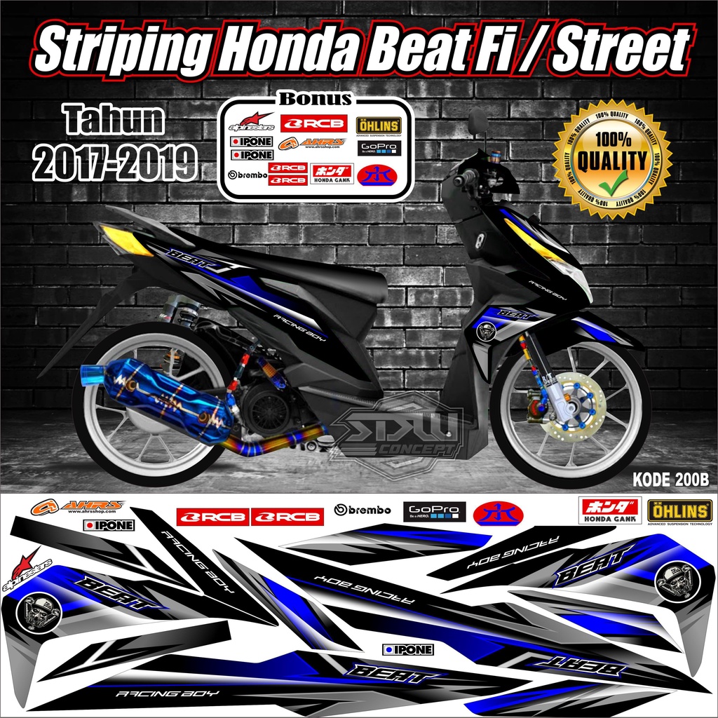 Striping Beat Variasi Stiker Beat Kode 08 / 200