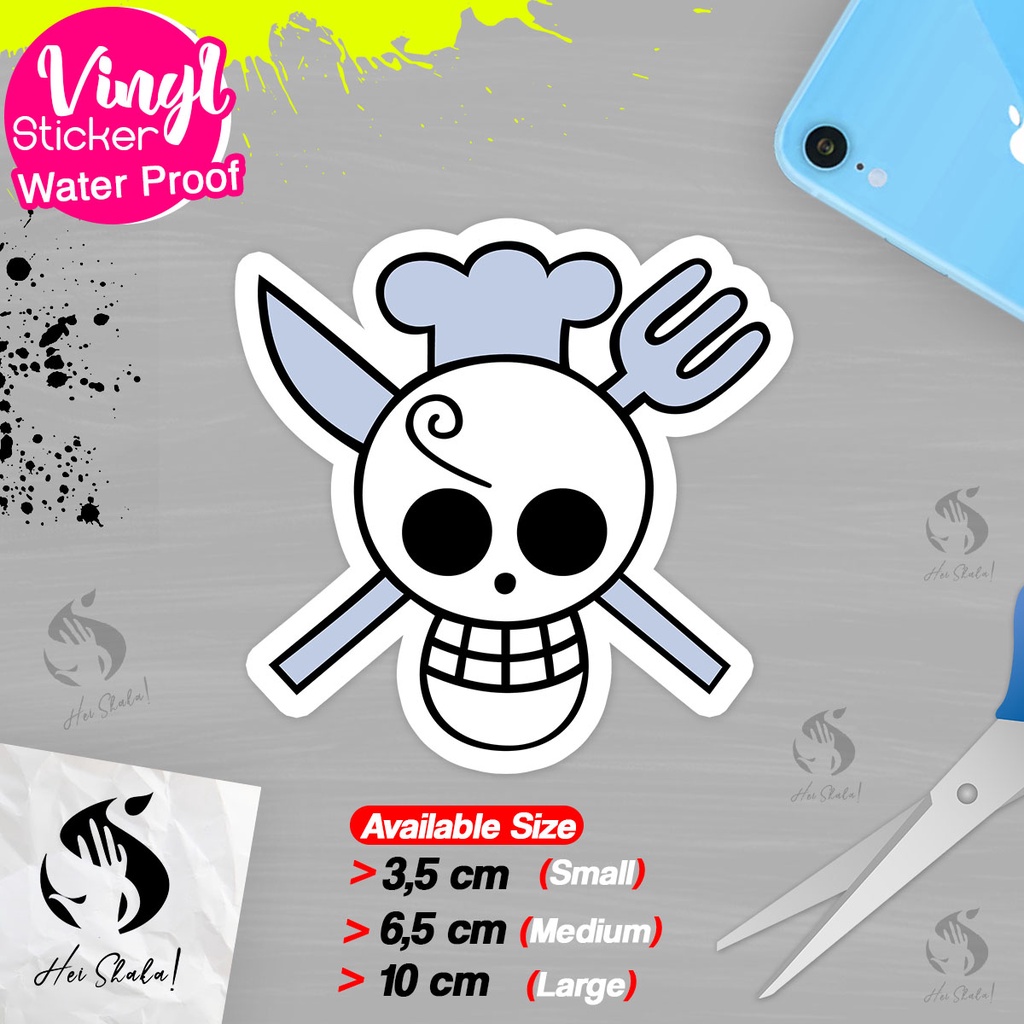 

Stiker One Piece Sanji Pirate Flag Logo Sticker Anime Jepang Bahan Vinyl Anti Air