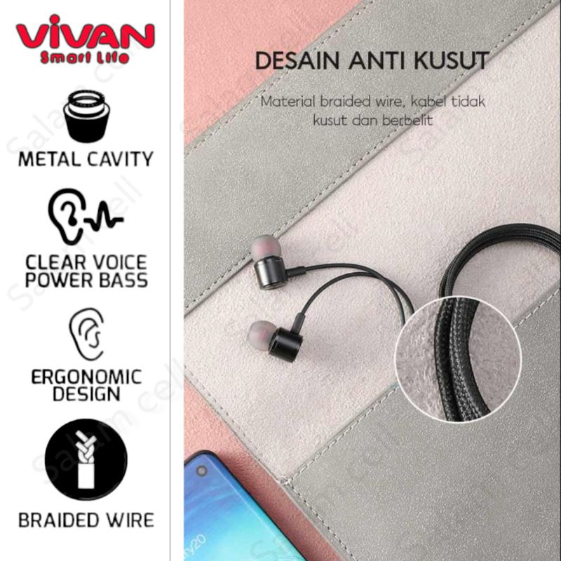 Headset Vivan Q11S Metal Bass Ergonomis Bergaransi Original