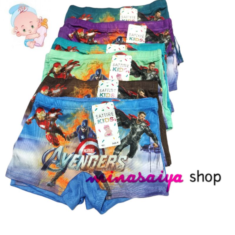 SATTIRE Celana Dalam Boxer Anak Laki-laki Cowok Motif Uk. M - XL