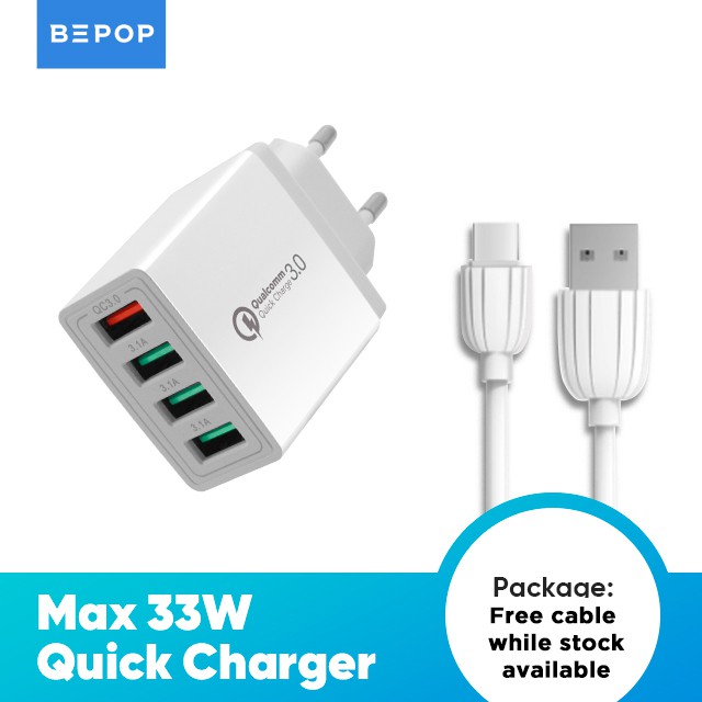 Bepop Charger QC3.0 Fast Charging 4 Ports