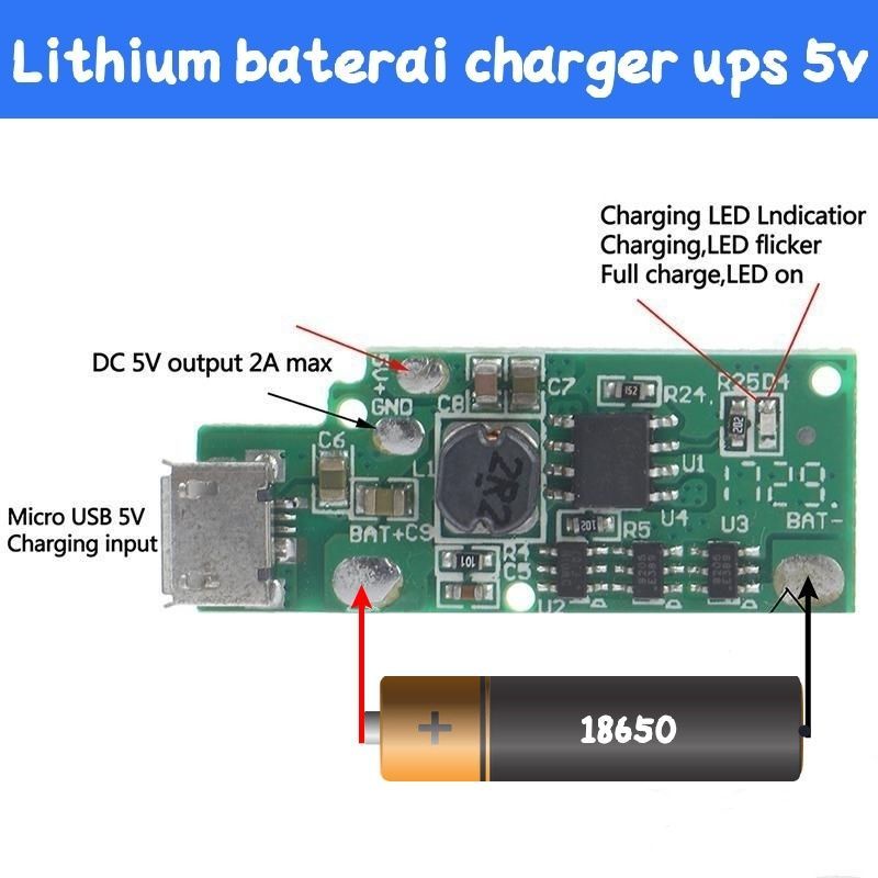 modul mini ups 5v micro usb backup cctv router wifi