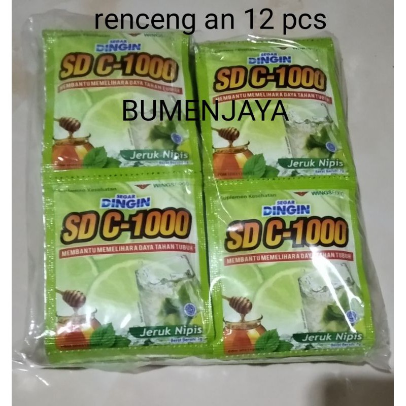 

Segar dingin minuman instan dengan vitamin C1000 mg per renceng isi 12