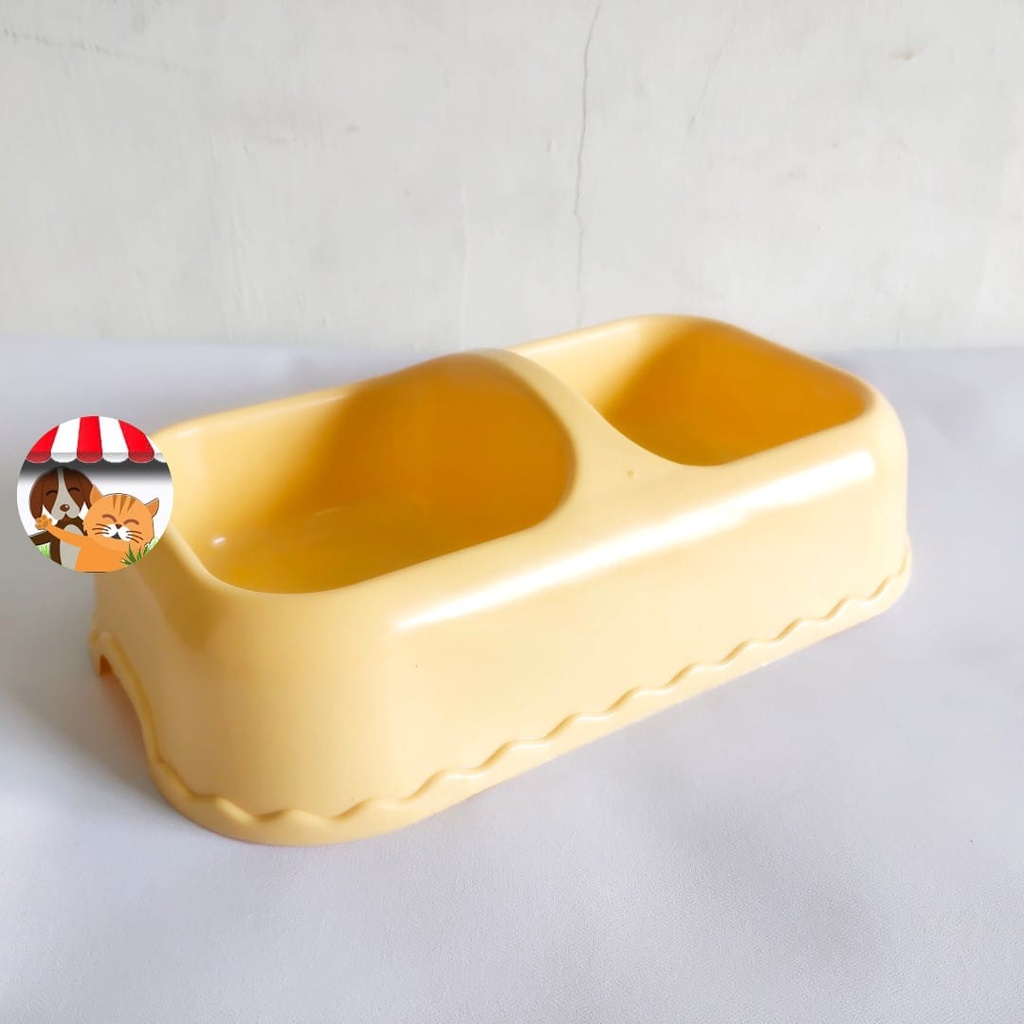 Pet Bowl Tempat Makan Minum Double Kotak Anjing Kucing Kelinci