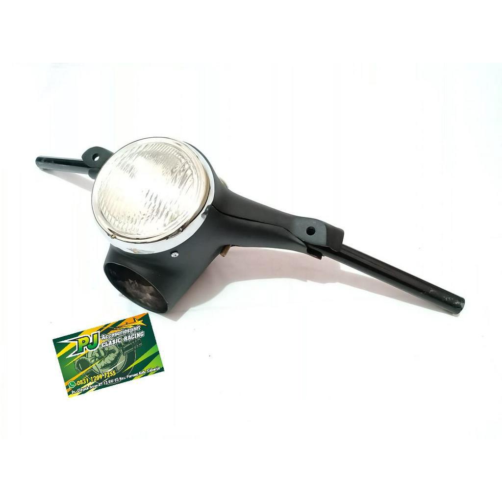 BATOK KEPALA HONDA C70 PITUNG HITAM SET REFLEKTOR DEPAN DAN SPIDOMETER