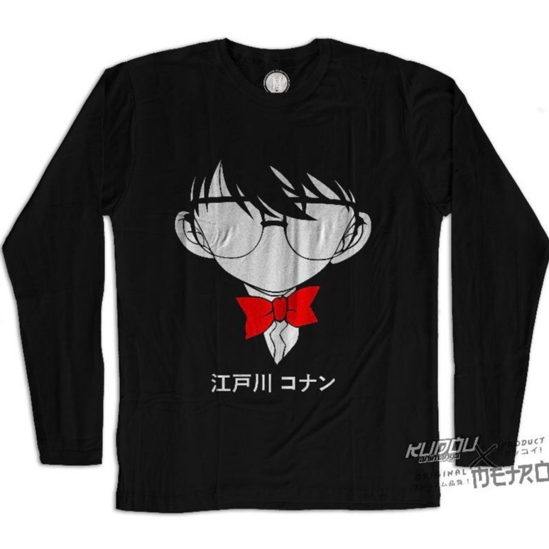 Tshirt Anime Detective Conan Tie Black Case Closed Kanji