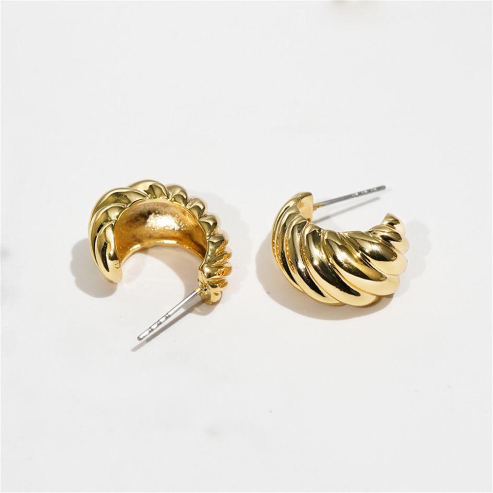 Preva hoop Earrings Wanita Fashion Spiral Setengah hoop Perhiasan Geometris twist Ear clip