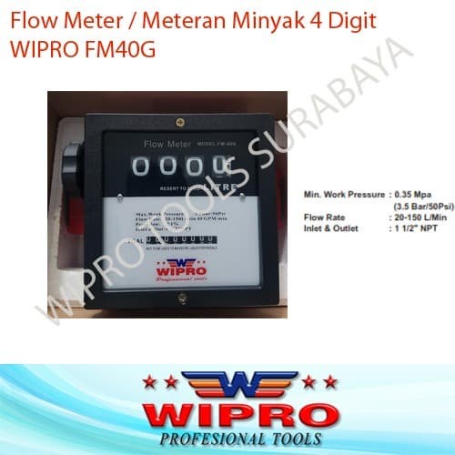 Flow Meter Meteran Minyak Solar 4 Digit WIPRO FM40G