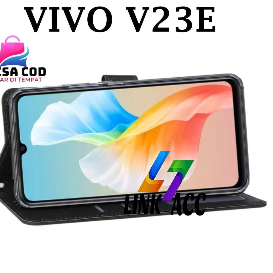 Terbagus.. VIVO V23E FLIP LEATHER CASE PREMIUM-FLIP WALLET CASE KULIT UNTUK VIVO V23E - CASING DOMPE