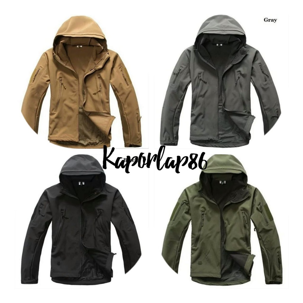 Jaket TAD Gunung Army Import Branded ESDY; Bikers Touring Hiking Camping Tactical Soft Shell Jacket