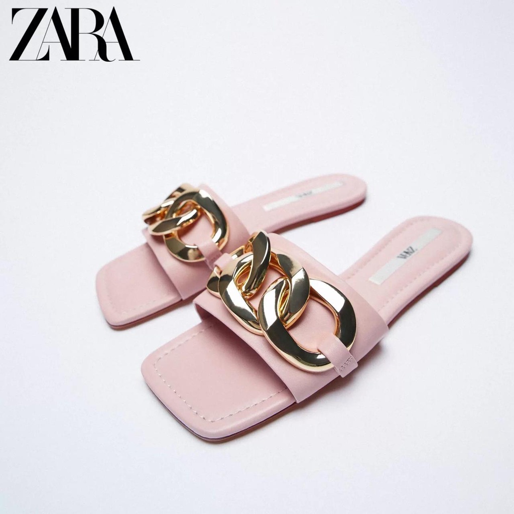 SANDAL WANITA FLATSHOES CHAIN GOLD - 0070