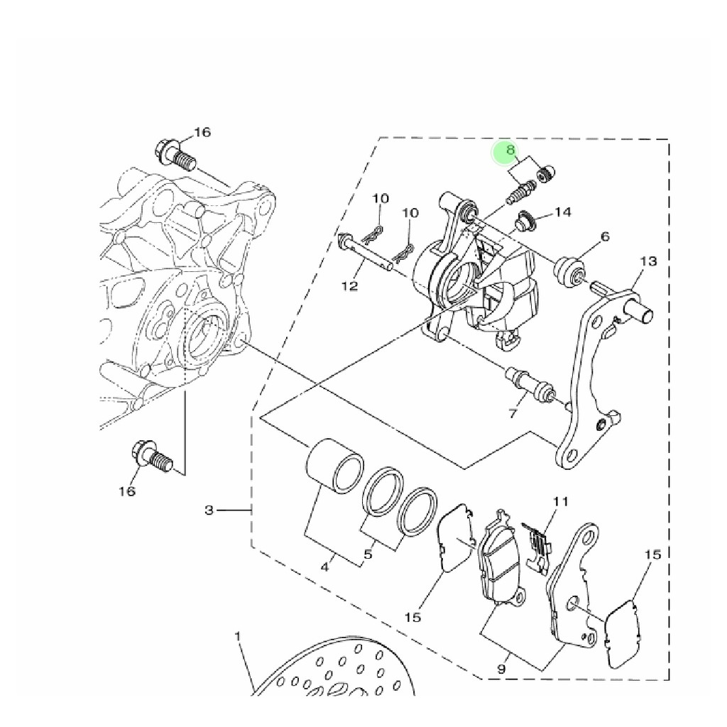 BAUT NEPEL NEPL PEMBUANGAN ANGIN KALIPER REM BELAKANG NMAX N MAX ORIGINAL YGP 4C9-W0048-00