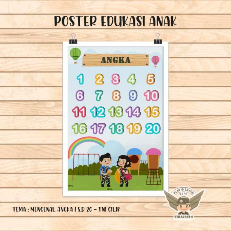 

Poster Edukasi Anak - angka 1 s.d 20 - TNI Cilik
