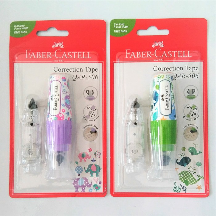Jual Correction Tape Faber Castell QAR506 Motif (+Refill) Shopee Indonesia