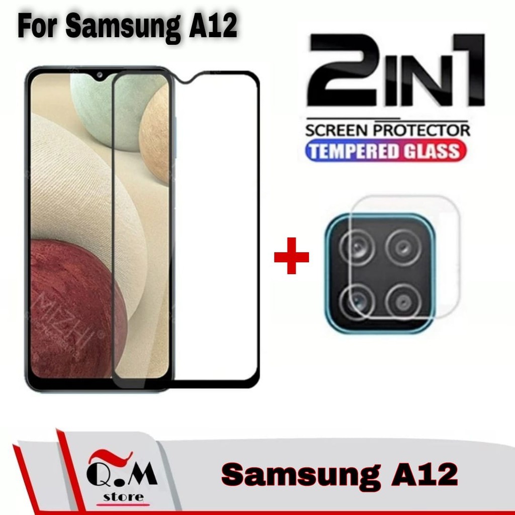 Tempered Glass Layar SAMSUNG A12 / M12 Anti Gores Layar Bonus Lensa Camera Screen Guard Protection Samsung A12 / M12