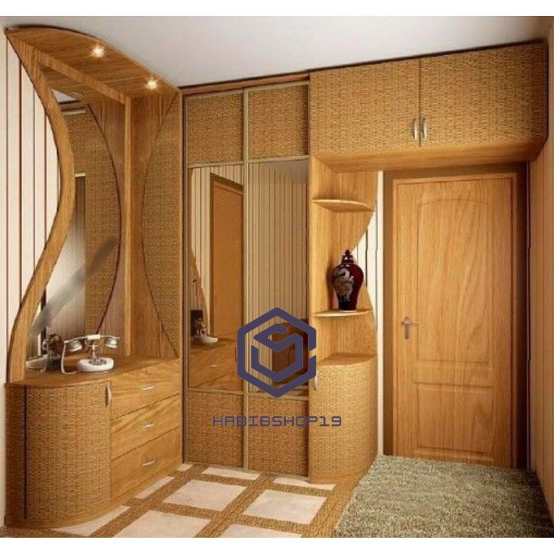 Wallpaper Sticker Dinding Motif Kayu Serat Muda 9sd10mx45cm