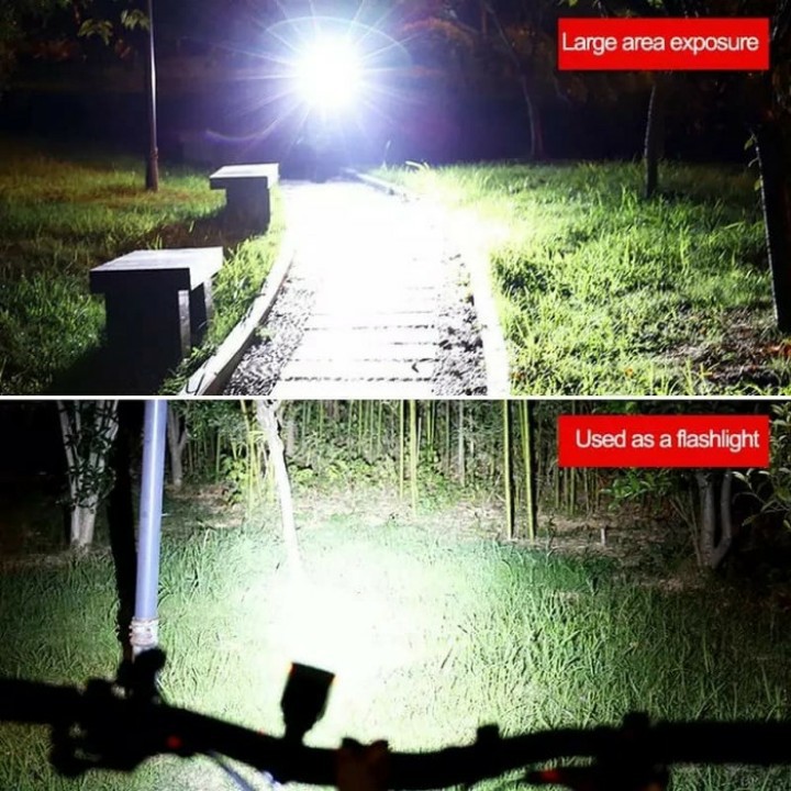 Lampu Klakson bel sepeda depan Solar Panel rechargeable tenaga surya matahari LED waterproof