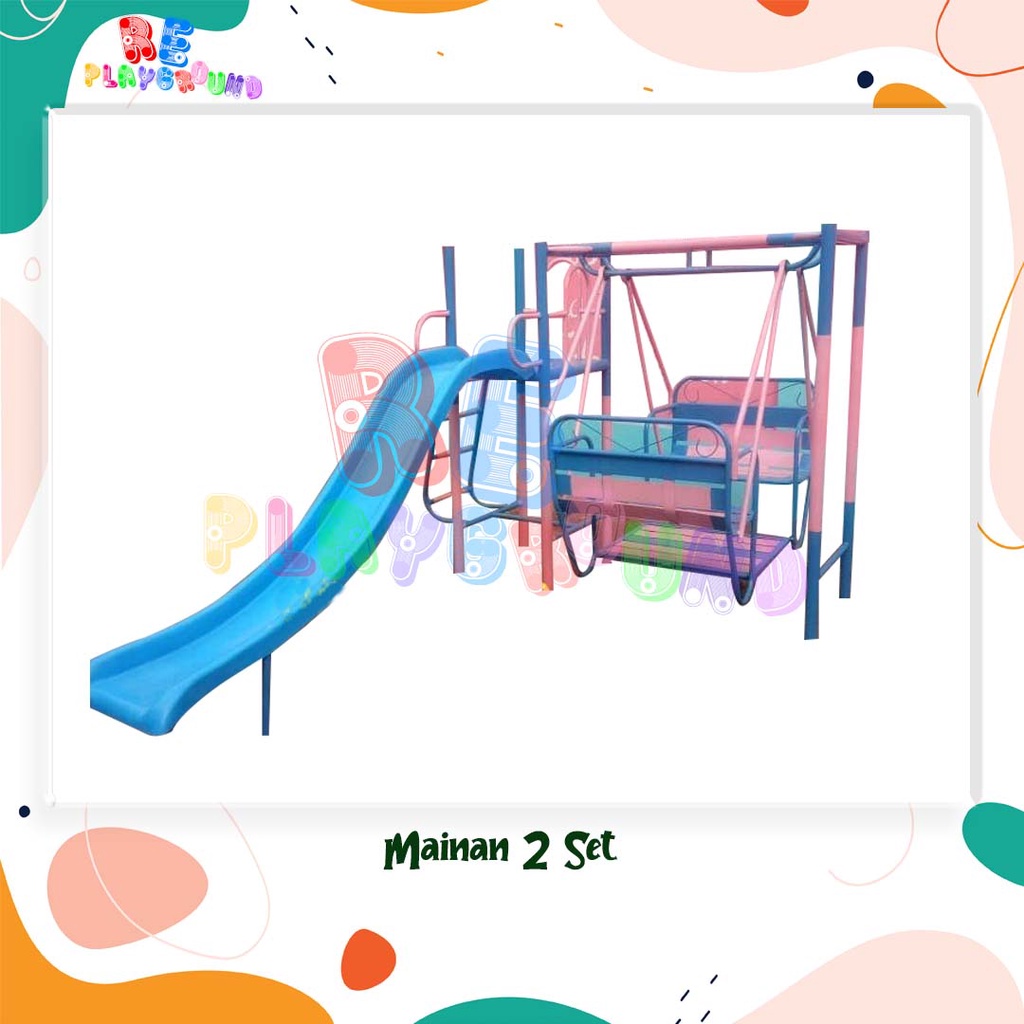 MAINAN ANAK PEROSOTAN AYUNAN / PLAYGROUND BESI GALVANIS