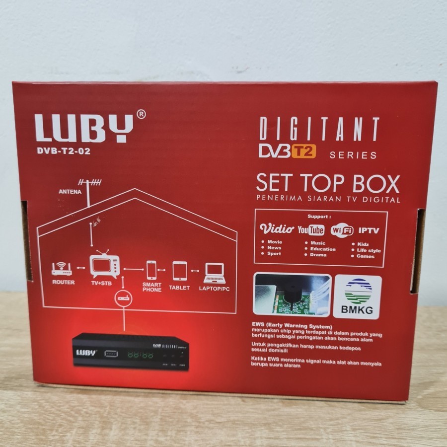 Set Top Box TV Analog ke Digital Luby Reciever DVB T2 02 Siaran STB