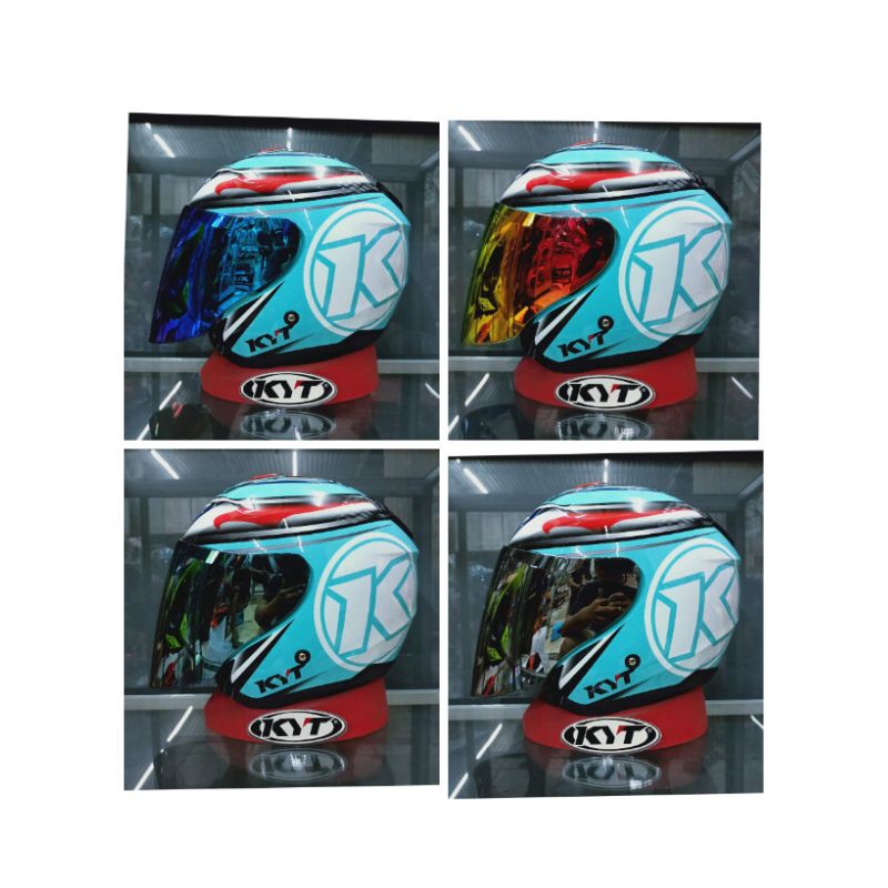 HELM KYT KYOTO MOTIF AQUAMARINE VISOR IRIDIUM