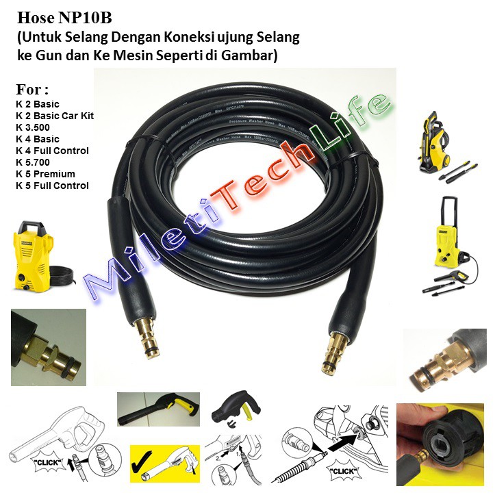 Selang Hose NP10B WP.130to145bar BP.Max400bar for Karcher K1 K2 K3 K4 K5