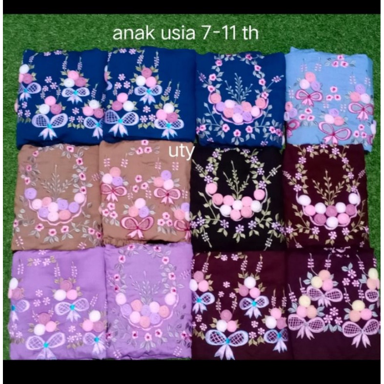 Fitri mukena anak dan remaja rayon terusan bordil tile/ mukena rayon anak /mukena rayon remaja utyna