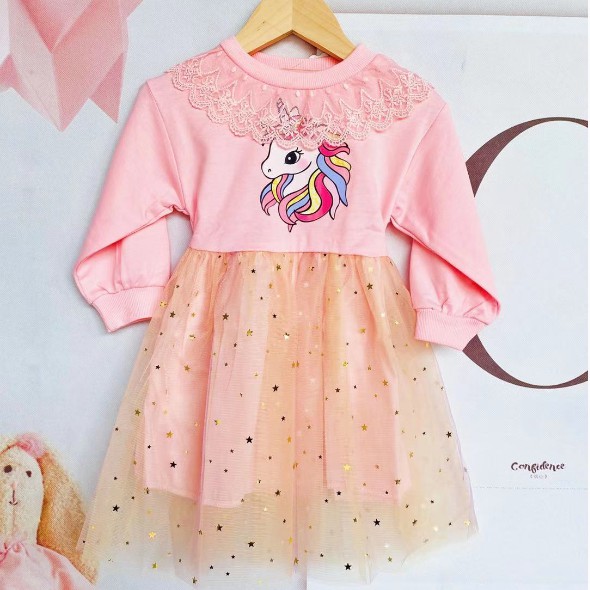 babyfit UNICORN DRESS WITH LACE baju terusan mini gaun dengan rok tutu