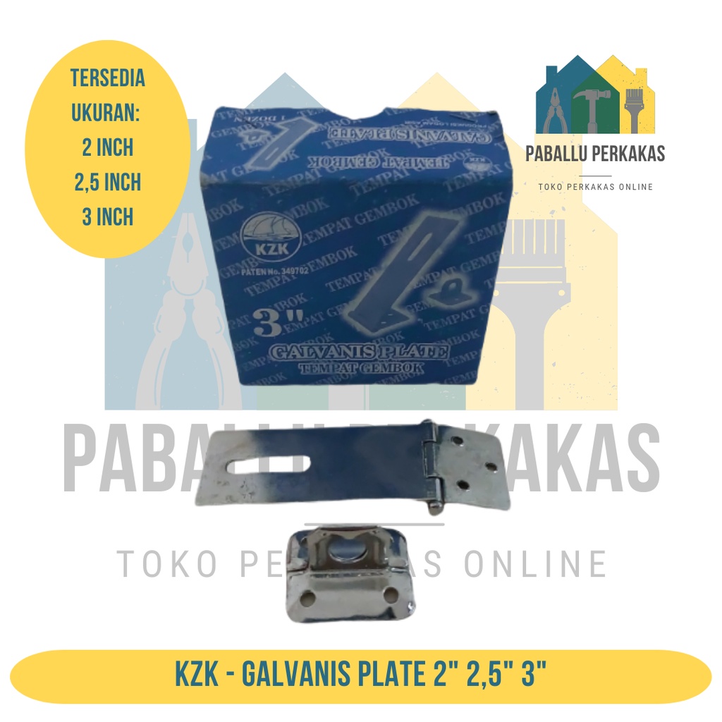 Overval Gembok 2" 2,5" 3" KZK / Tempat Gembok 2 Inch 2,5 Inch 3 Inch Plate Galvanis / Overvall Gembo