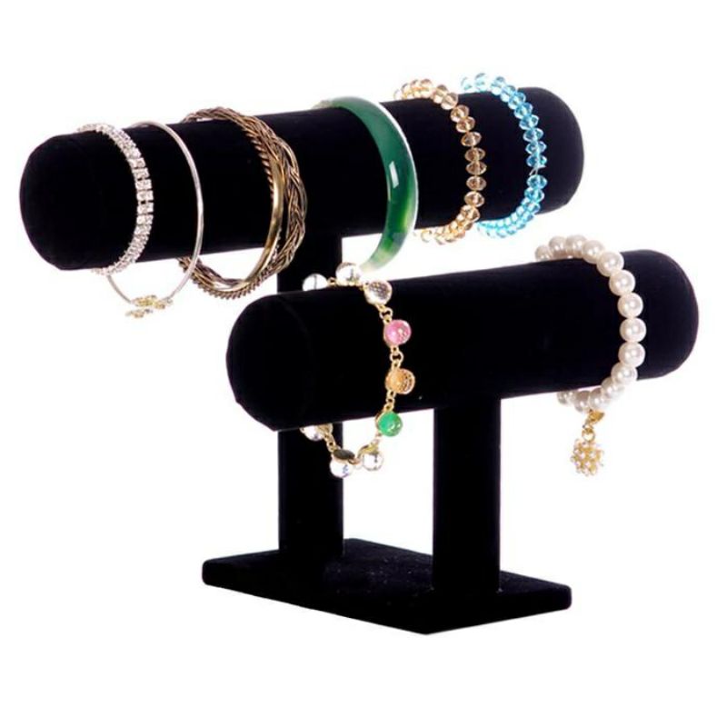 Display Pajangan Perhiasan Aksesoris Beludru Susun-Tempat Display Gelang Kalung Jam Tangan